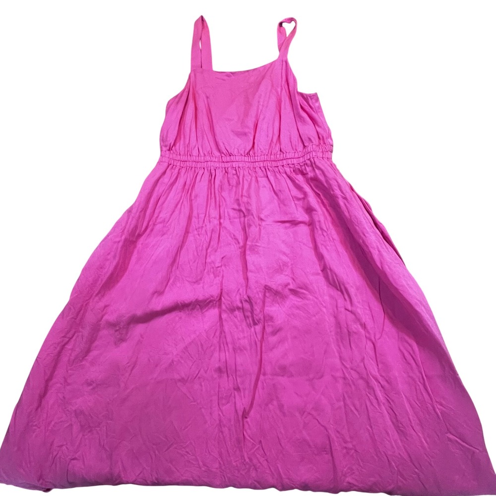 Nordstrom Signature Pink Smocked Waist Midi Dress‎ Womens Medium Sleeveless